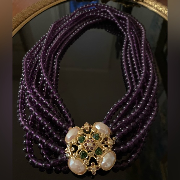 Vintage Elizabeth Taylor "Forever Violet" Statement Necklace 1994 Collection - Picture 14 of 16